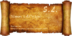 Simon Lőrinc névjegykártya