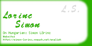 lorinc simon business card